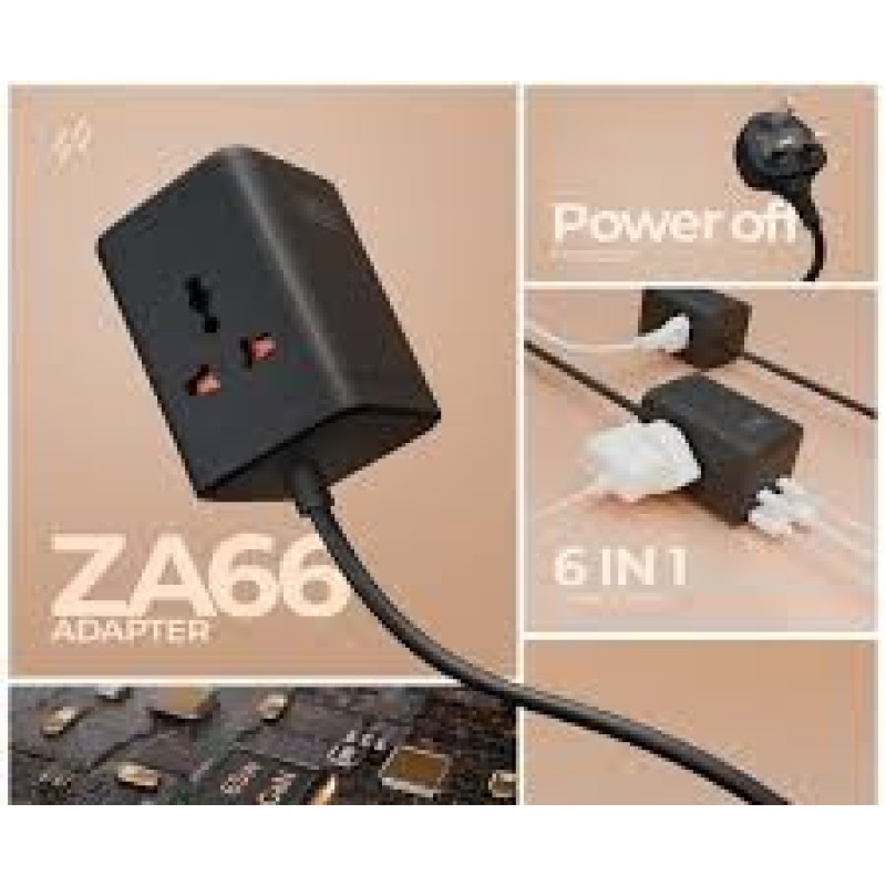 سه راهی برق و شارژ heatz za66 65w